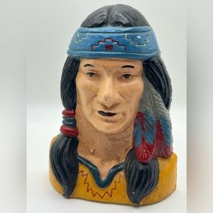 Cast Iron Vintage Indian Chief Bust